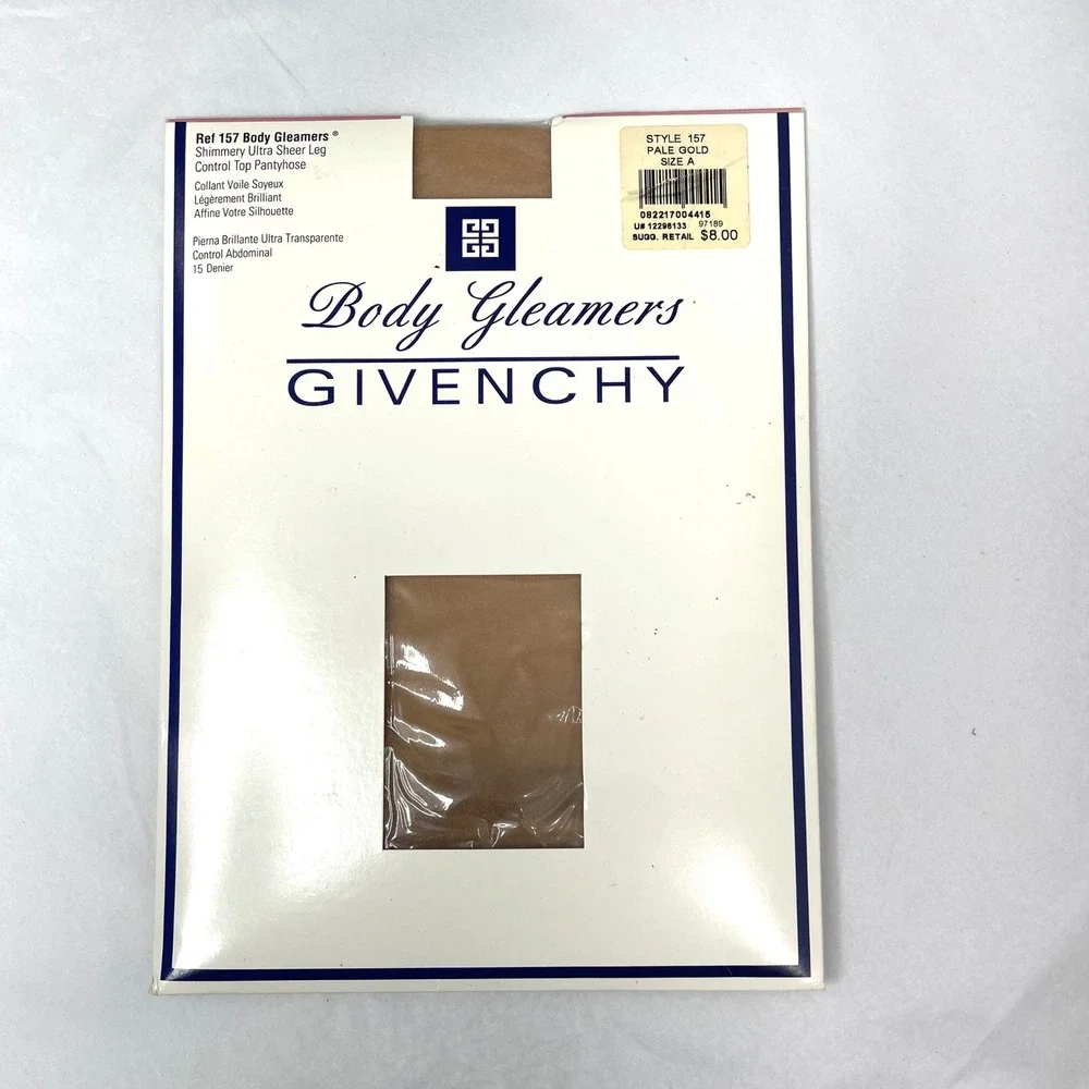 Vintage Givenchy Body Gleamers pantyhose Size A‎ pale gold Shimmery Control Top
